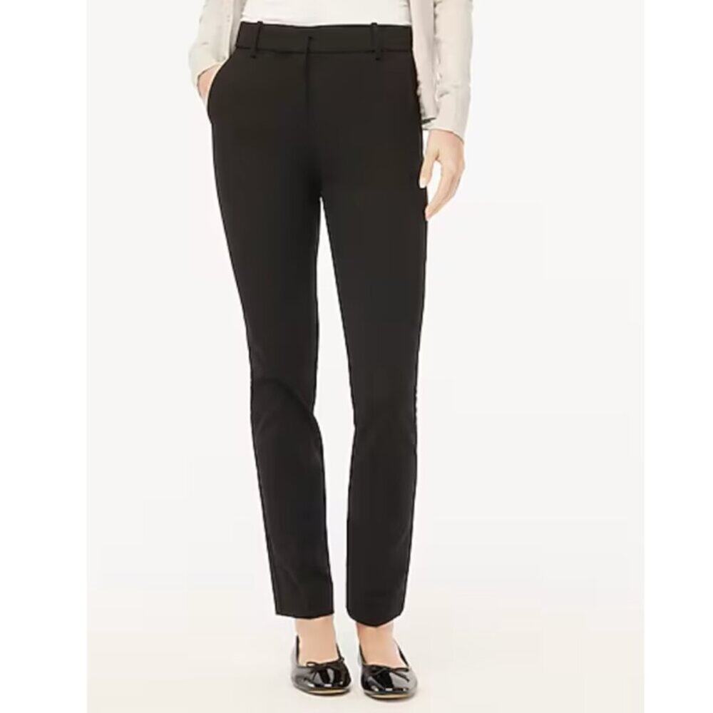 J. Crew Factory Pants Womens Petite Slim-Fit Full-Length Trouser Black Size 8P - Picture 1 of 9